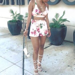 2 piece pink rose set